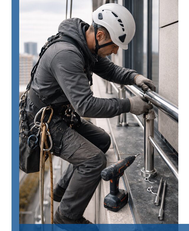 Монтаж ограждений на высоте в Кемерово для зданий и конструкций