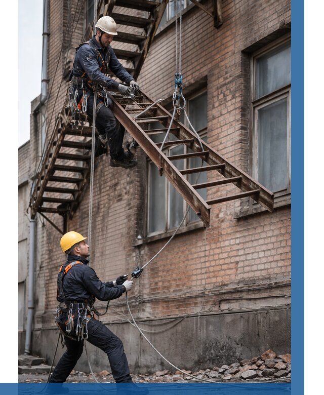 Демонтаж пожарной лестницы в Кемерово от 12487 р. | ВЫСОТНИК-Кмр