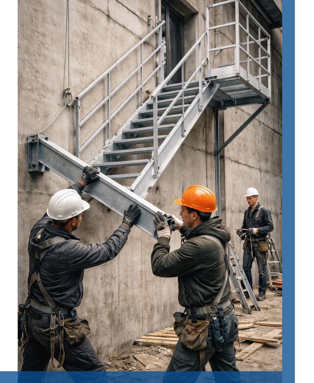 Монтаж металлических лестниц в Кемерово от 15609 р. | ВЫСОТНИК-Кмр