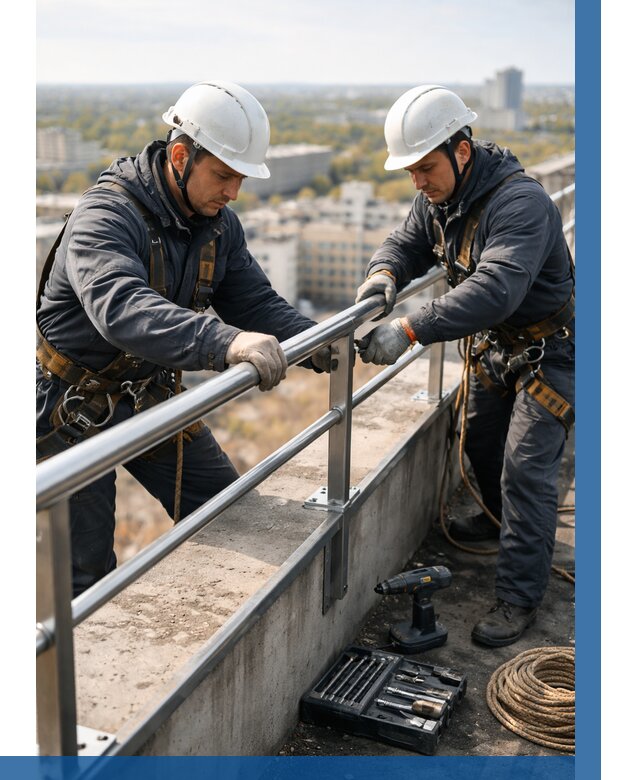 Монтаж перил на высоте в Кемерово от 2602 р. | ВЫСОТНИК-Кмр