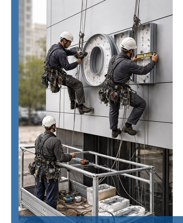 Профессиональный монтаж световых букв в Кемерово под ключ