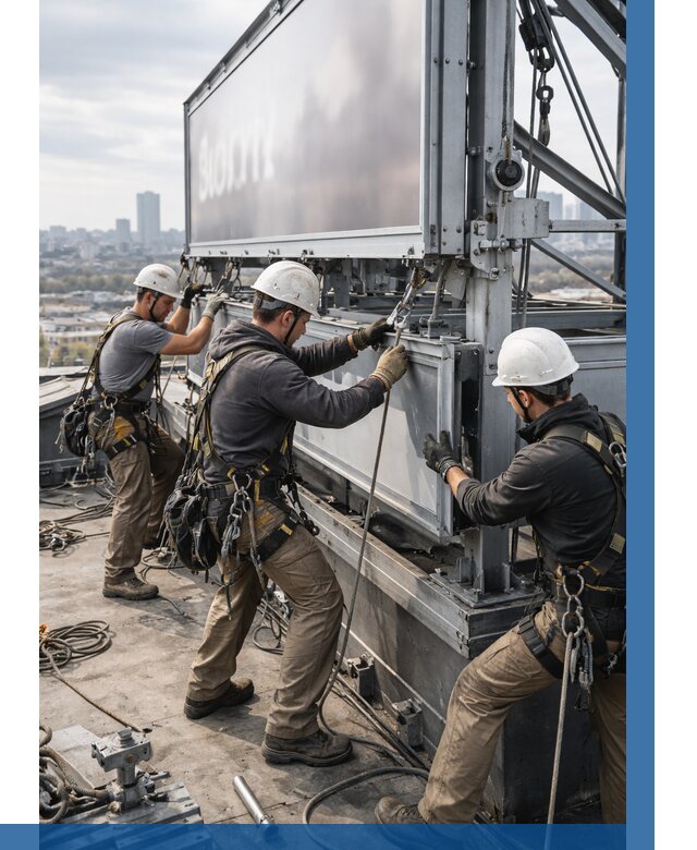 Монтаж крышной рекламной конструкции в Кемерово от 62436 р.|ВЫСОТНИК-Кмр