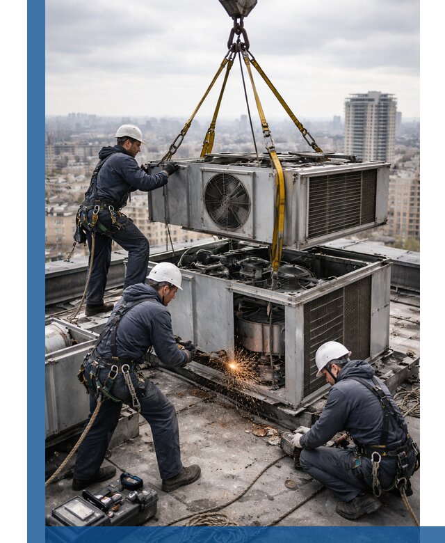 Демонтаж крышной установки в Кемерово любой сложности