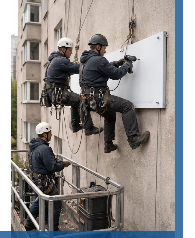 Монтаж табличек и указателей в Кемерово от 3642 р. | ВЫСОТНИК-Кмр