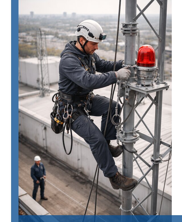 Монтаж заградительных огней и обслуживание объектов в Кемерово