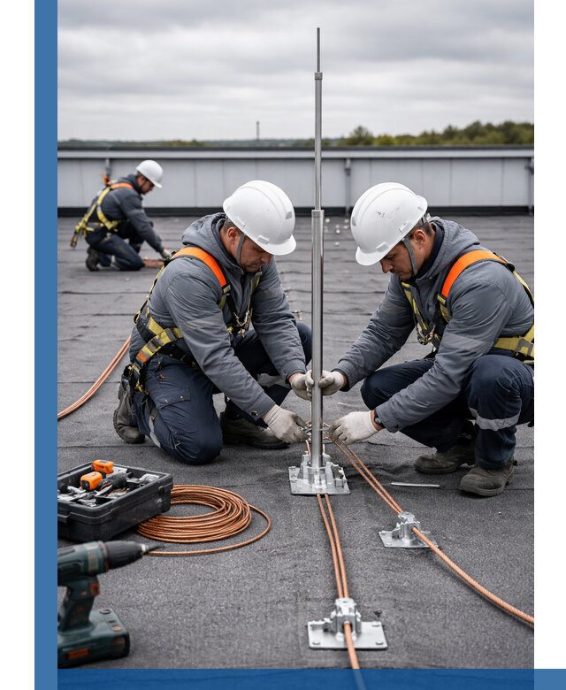 Монтаж молниезащиты на кровле в Кемерово под ключ с гарантией