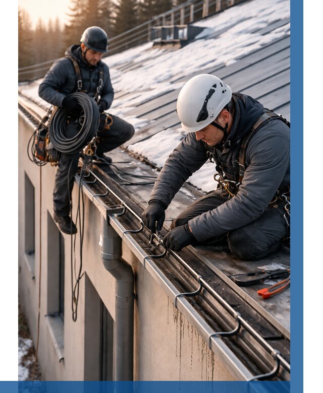 Монтаж греющего кабеля на кровле в Кемерово от 468 р. | ВЫСОТНИК-Кмр