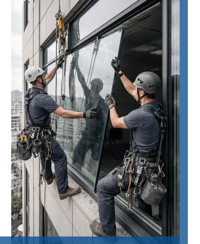 Замена стеклопакетов на высоте в Кемерово от 5723 р. | ВЫСОТНИК-Кмр