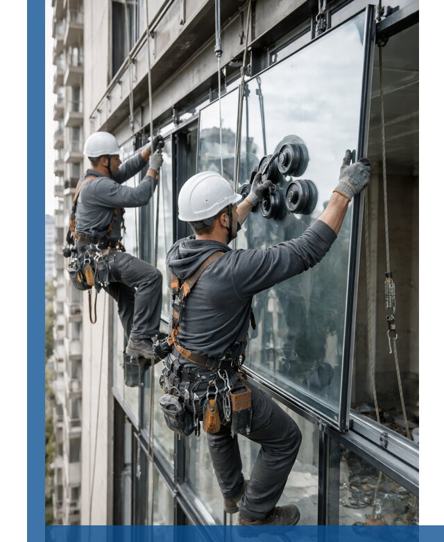 Витражное остекление фасадов и лоджий в Кемерово под ключ