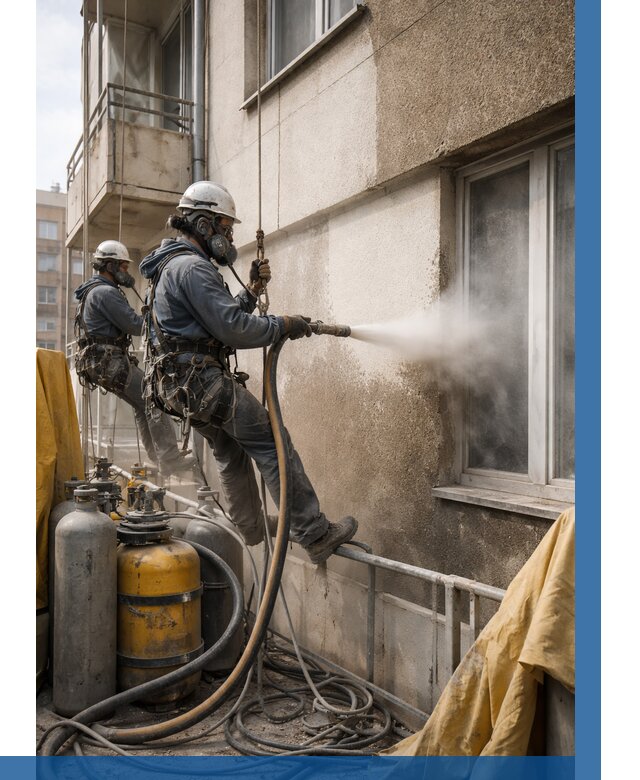 Пескоструйная очистка фасада в Кемерово от 676 р. | ВЫСОТНИК-Кмр