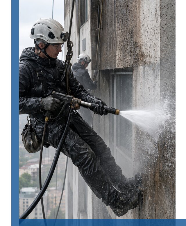 Гидроструйная очистка фасадов и конструкций в Кемерово