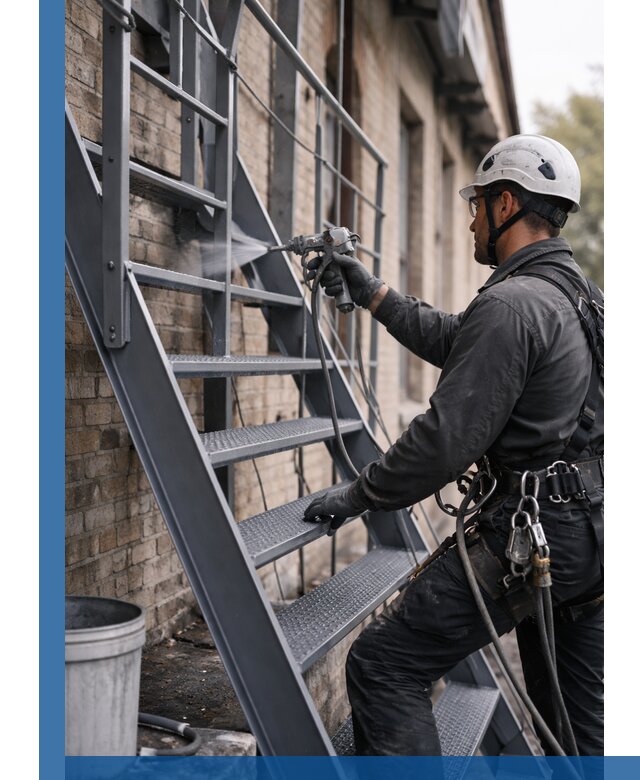 Покраска и антикоррозионная защита пожарных лестниц в Кемерово