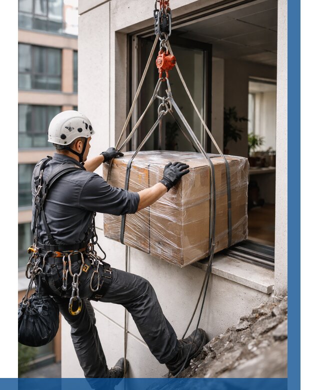 Подъем груза через окно в Кемерово от 4683 р. | ВЫСОТНИК-Кмр