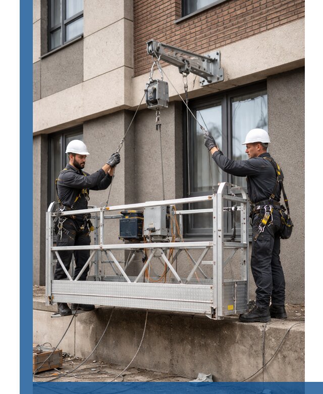 Монтаж и подъем фасадной люльки в Кемерово с гарантией безопасности