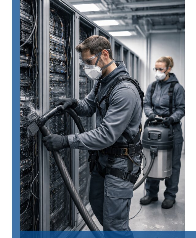 Обеспыливание серверной комнаты в Кемерово, профессиональная очистка