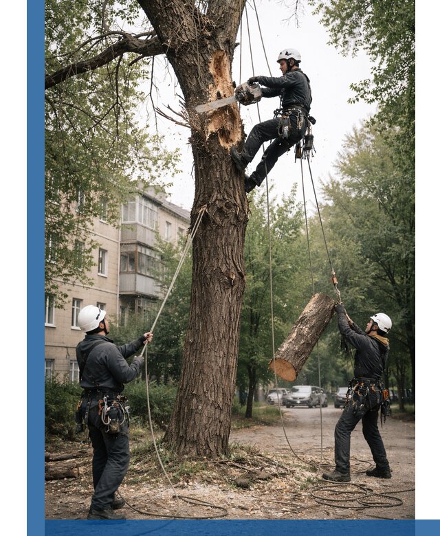 Срочное удаление аварийных деревьев в Кемерово с гарантией безопасности