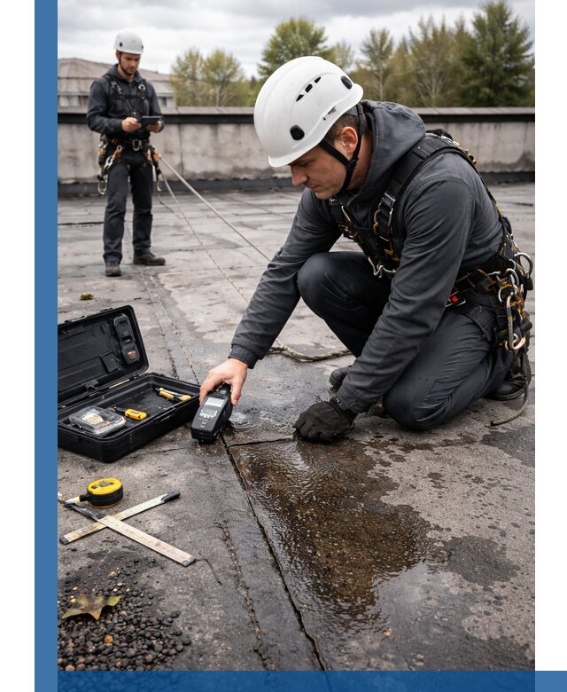 Обследование кровли на протечки и выявление дефектов в Кемерово