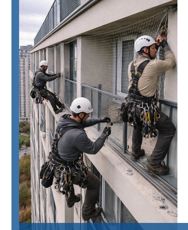 Профессиональный монтаж защитной сетки от птиц в Кемерово