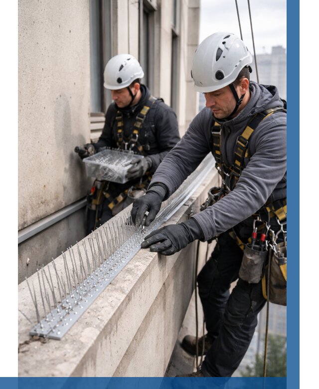 Установка шипов от птиц в Кемерово от 885 р. | ВЫСОТНИК-Кмр